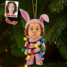 Load image into Gallery viewer, &quot;Bring Joy to Your Loved Ones!&quot; - Cute Rabbit Ornament - Custom Photo Gift for Family and Friends Ornament PopCulturePrints

