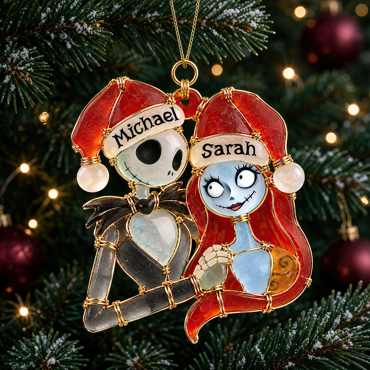 “Love is Forever” - Unique Sea Glass Effect Christmas Ornament - Personalized Gift for Couples, Friends & Family