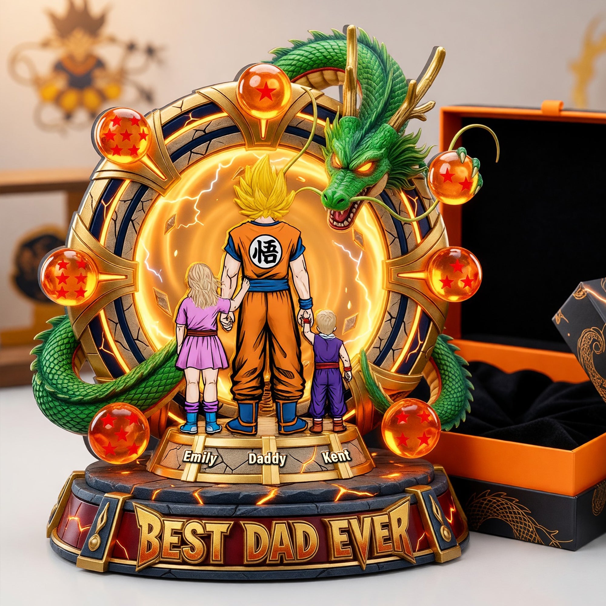 Best Dad Ever Acrylic Plaque - Personalized Gift for Dads and Grandpas Shaped Plaques PopCulturePrints