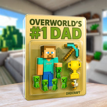 Load image into Gallery viewer, &quot;Overworld&#39;s #1 Dad&quot; - Personalized Block Game Fans Acrylic Plaque - Gift for Dads, Grandpas &amp; More! Shaped Plaques PopCulturePrints

