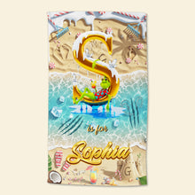 Load image into Gallery viewer, “Beach Vibes” – Personalized Towel Gift for Kids &amp; Beach Lovers Beach Towel PopCulturePrints
