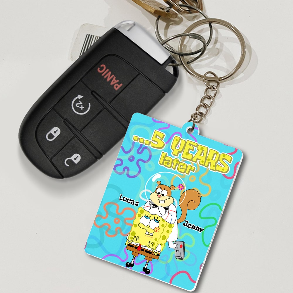 Custom Cartoon Couple Keychain - Perfect 5 Year Anniversary Gift | Valentine's Day Gifts Keychains PopCulturePrints