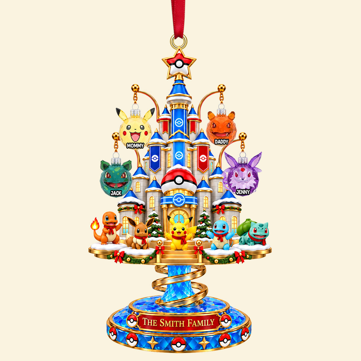 Magical Castle Creature Christmas Ornament - Personalized Gift for Family Joy