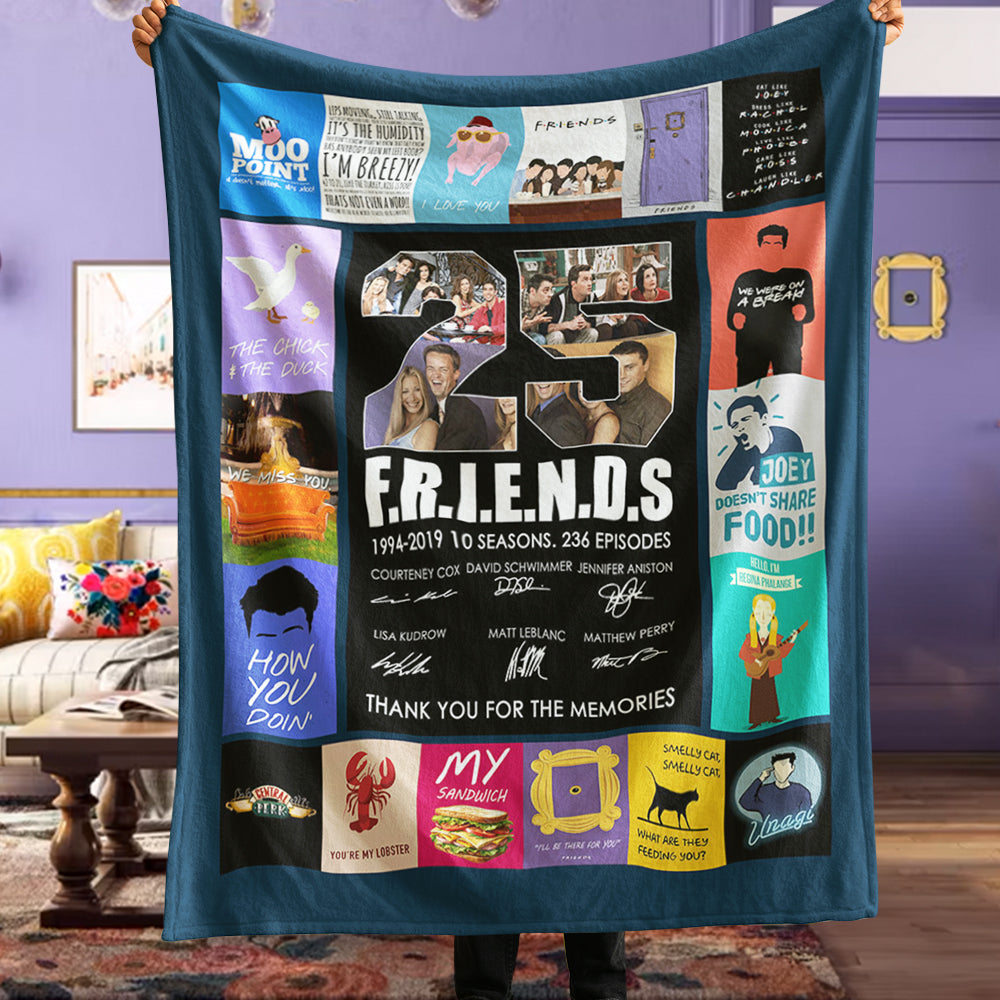 Friends TV Show Anniversary Blanket - Cozy Tribute for Fans Blanket PopCulturePrints