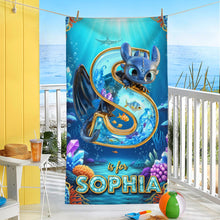 Load image into Gallery viewer, Make Waves with Personalized Mythic Ocean Beach Towel - Gift for Beach Lovers Beach Towel PopCulturePrints
