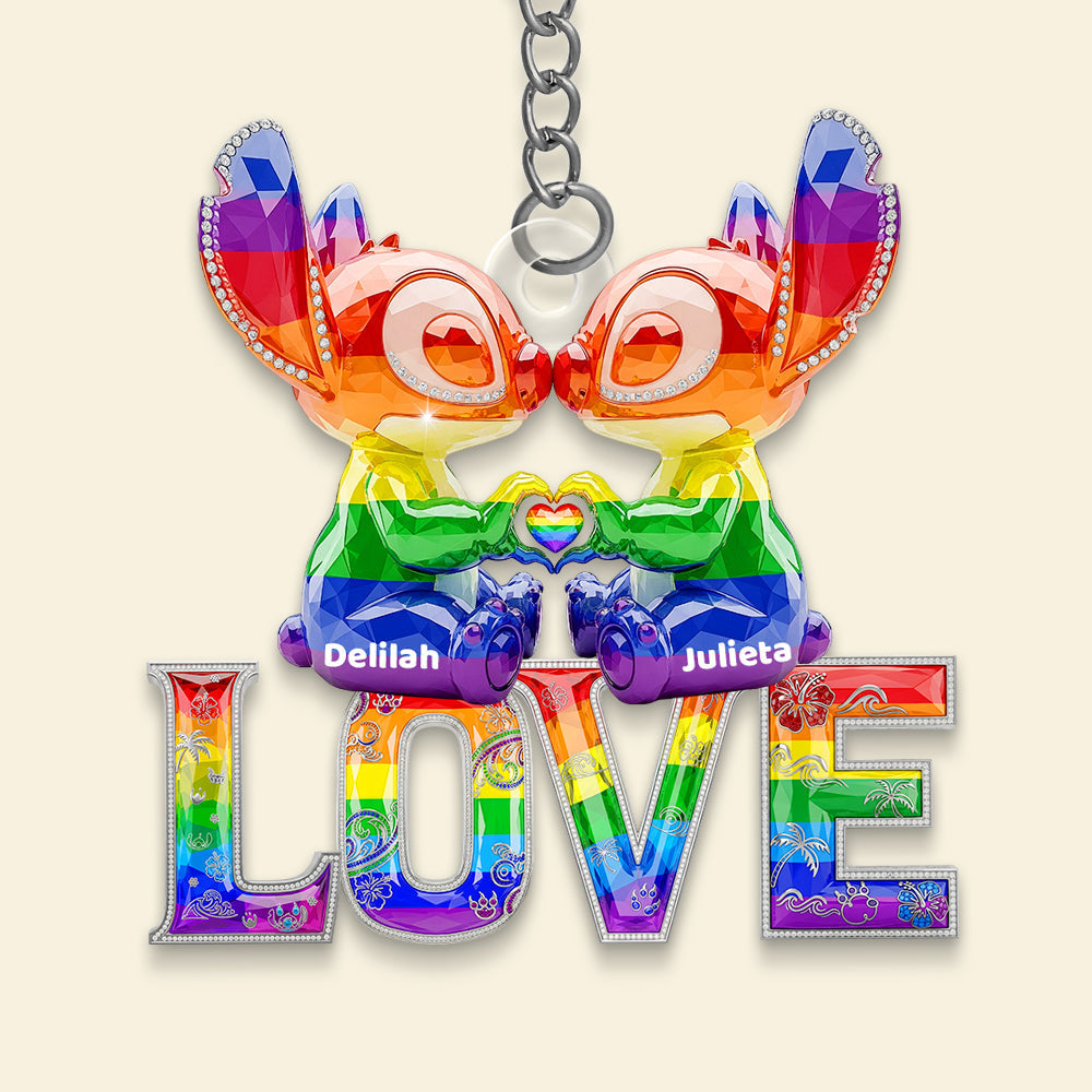 "Celebrate Love and Diversity!" - Personalized LGBT Pride Acrylic Plaque Gift for Friends, Family, and Loved Ones Keychains PopCulturePrints
