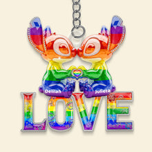 Load image into Gallery viewer, &quot;Celebrate Love and Diversity!&quot; - Personalized LGBT Pride Acrylic Plaque Gift for Friends, Family, and Loved Ones Keychains PopCulturePrints
