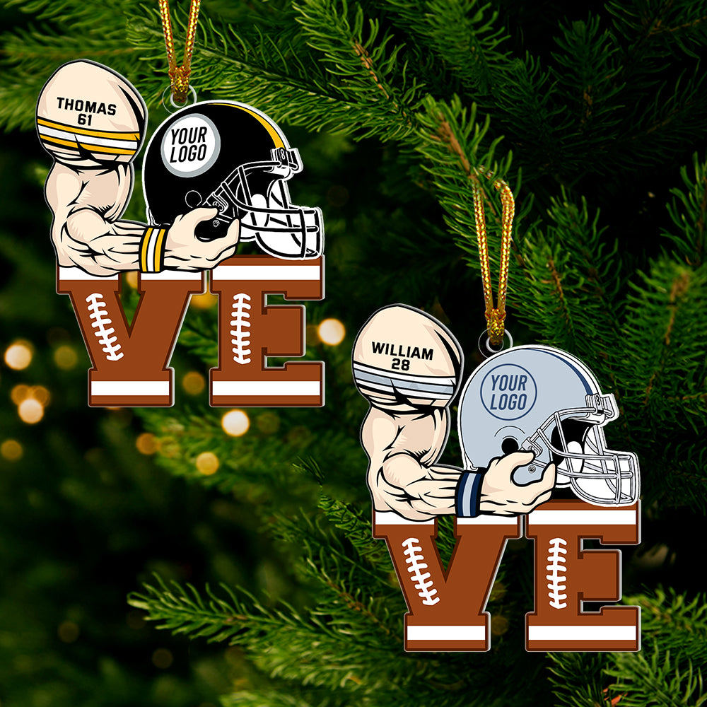 Custom American Football Christmas Ornament Ornament PopCulturePrints