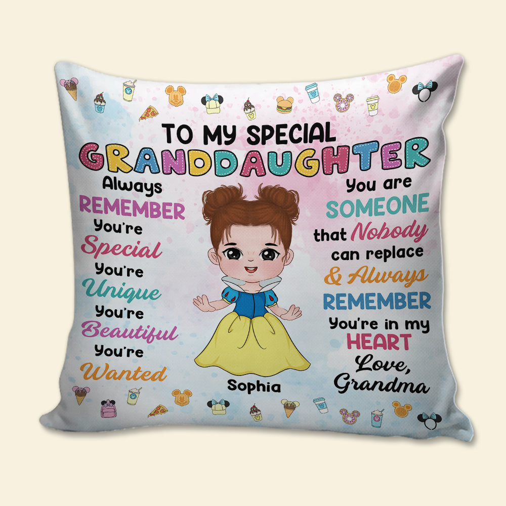 Personalized Princess Pillow - Special Granddaughter Gift