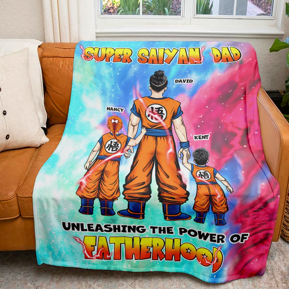 Super Dad Custom Anime Blanket - Perfect Father's Day Gift Blanket PopCulturePrints