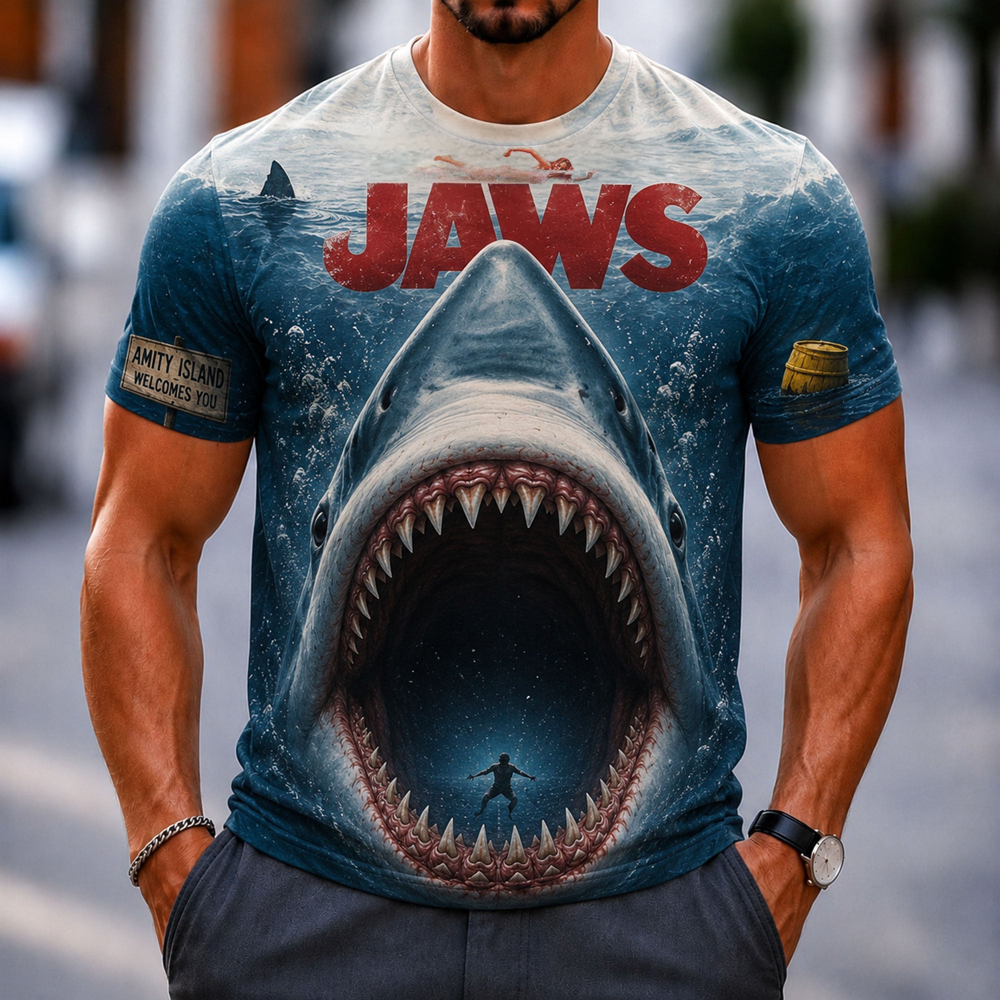 Scary Blue Ocean Shirt - Personalized Gifts 01nati140726 AOP Products PopCulturePrints