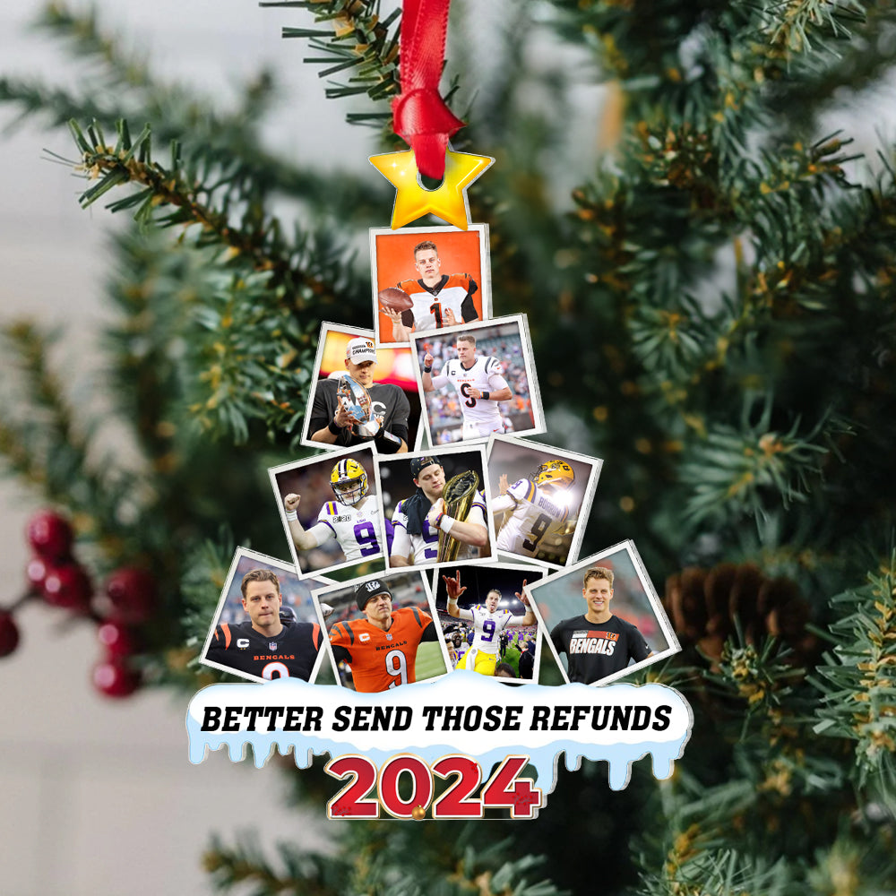 Custom Christmas Ornament for American Football Fans - Personalized 2024 Design