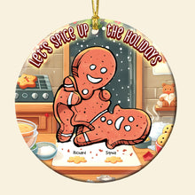 Load image into Gallery viewer, Playful Gingerbread Couple Personalized Ornament - Unique Holiday Decor - Valentine&#39;s Day Gifts Ornament PopCulturePrints
