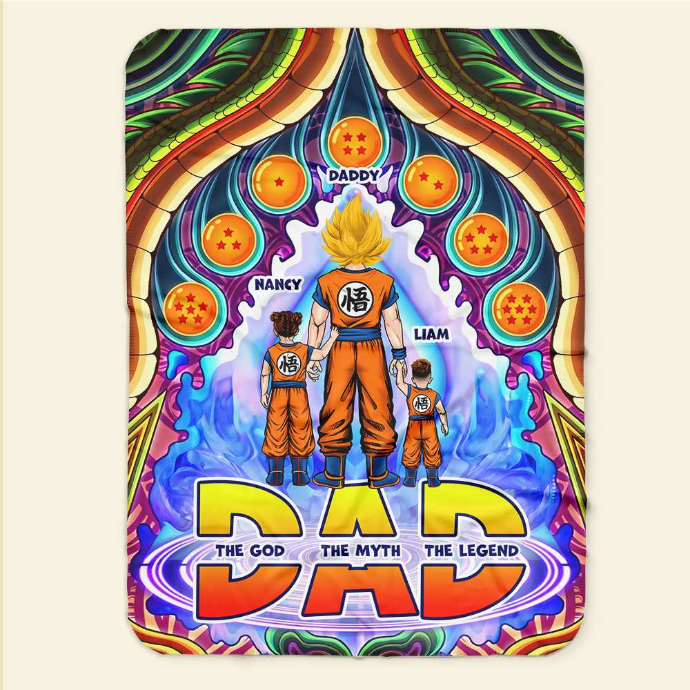 The God, The Myth, The Legend - Personalized Blanket for Dad Blanket PopCulturePrints