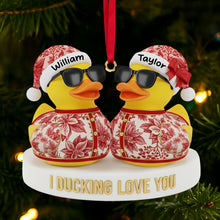 Load image into Gallery viewer, I Ducking Love You - Personalized Couple Duck Christmas Ornament Ornament PopCulturePrints
