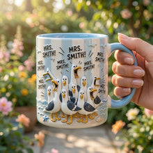 Load image into Gallery viewer, Laughing Seagulls Say 'Mrs. Smith' – Personalized Funny Teacher Life Mug Coffee Mug PopCulturePrints
