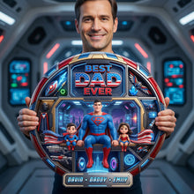 Load image into Gallery viewer, "Best Dad Ever" - Personalized Radical Dad Station Plaque - Perfect Gift for Dads, Grandpas, and Fathers' Day Shaped Plaques PopCulturePrints
