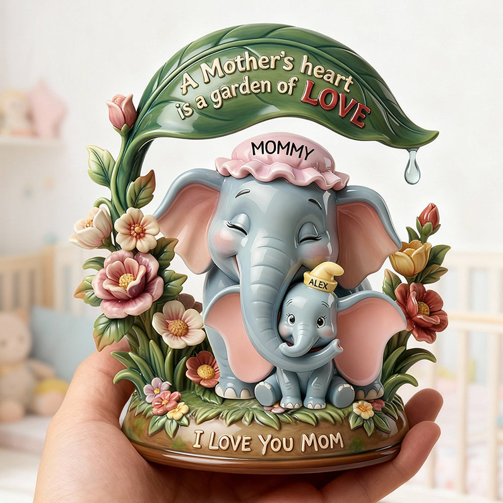 A Mother's Heart is a Garden of Love - Personalized Acrylic Plaque Gift for Mom and Grandma Shaped Plaques PopCulturePrints