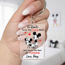 Load image into Gallery viewer, You're The Fucking Best - Personalized Cheeky Couple Keychain Keychains PopCulturePrints
