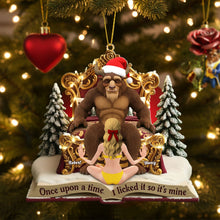 Load image into Gallery viewer, Once Upon a Time, I Licked It So It&#39;s Mine - Personalized Cheeky Fairytale Couple Ornament Ornament PopCulturePrints
