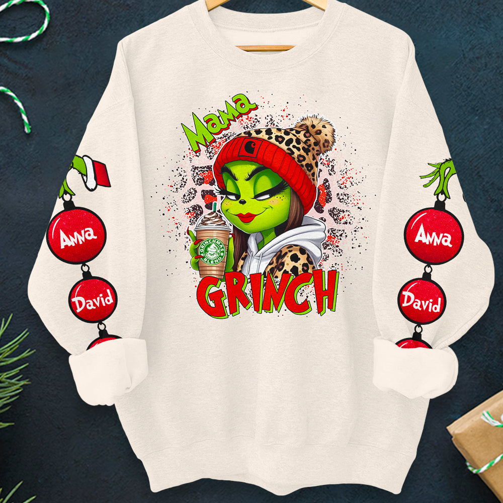 Personalized Mama Grinch Christmas Hoodie