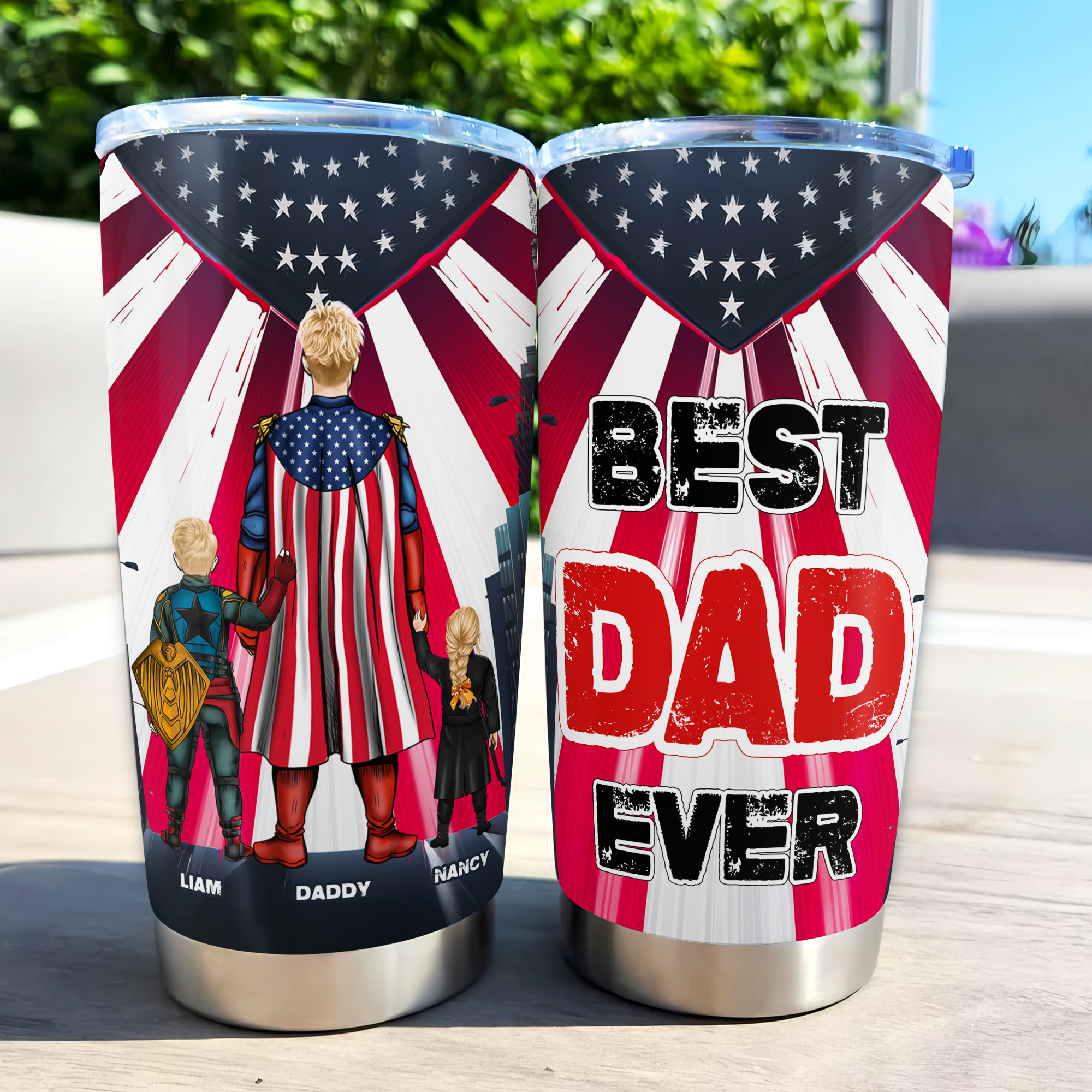 Best Dad Ever - Personalized Tumbler for Dad Tumbler Cup PopCulturePrints