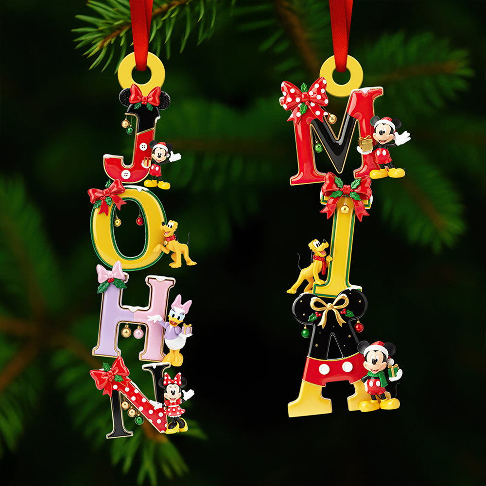 “Spread Joy This Christmas with Our Adorable Alphabet Ornament” - Personalized Christmas Gift for Kids, Family & Friends Ornament PopCulturePrints