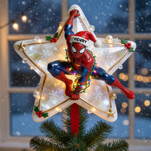 Load image into Gallery viewer, “Make This Holiday Magical!” - Custom Spider-Man Tree Topper - Unique Personalized Gift for Kids and Marvel Fans
