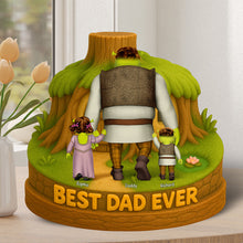 Load image into Gallery viewer, Best Dad Ever - Personalized Green Monsters Plaque for Dad Shaped Plaques PopCulturePrints
