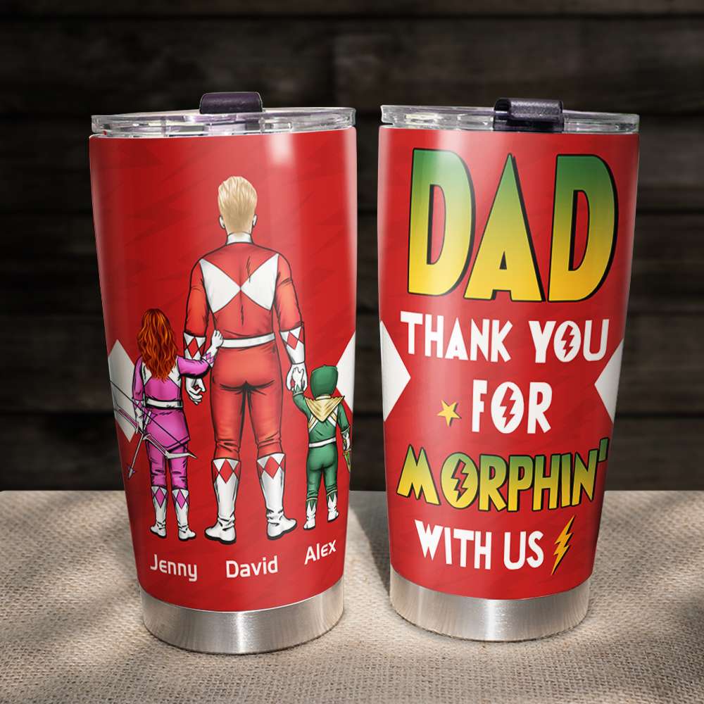 Personalized Dad & Kids Morphin' Tumbler Gift