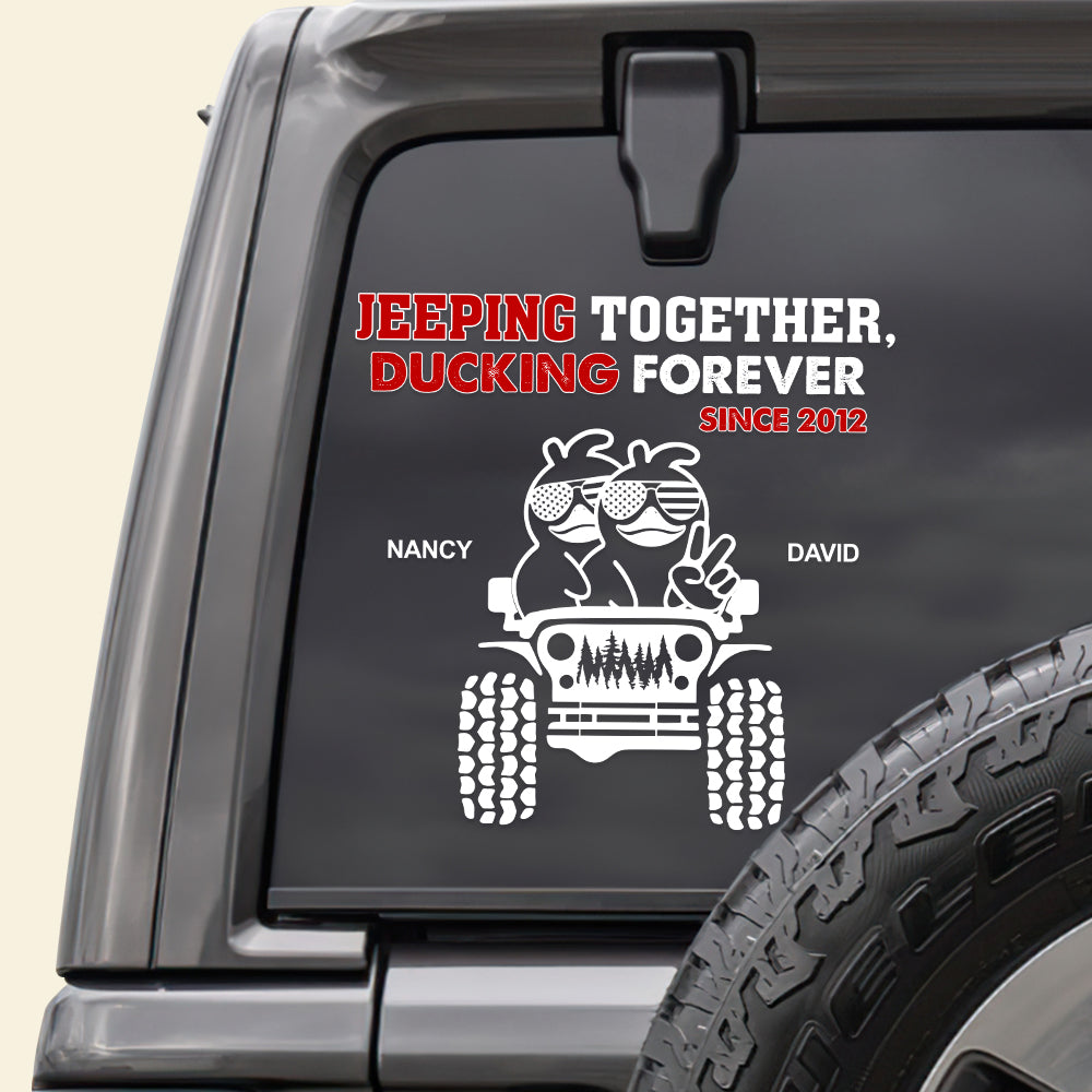 Personalized Jeeping Together Car Decal