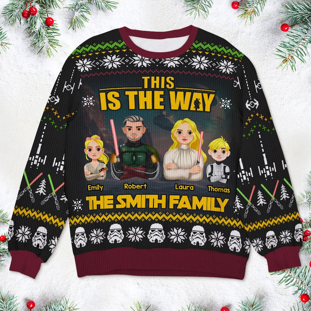 Personalized Family Sci-Fi Ugly Christmas Sweater