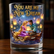 Load image into Gallery viewer, You Are My New Dream - Personalized Fairytale Couple Glass - Perfect Gift for Romantic Occasions Glass PopCulturePrints
