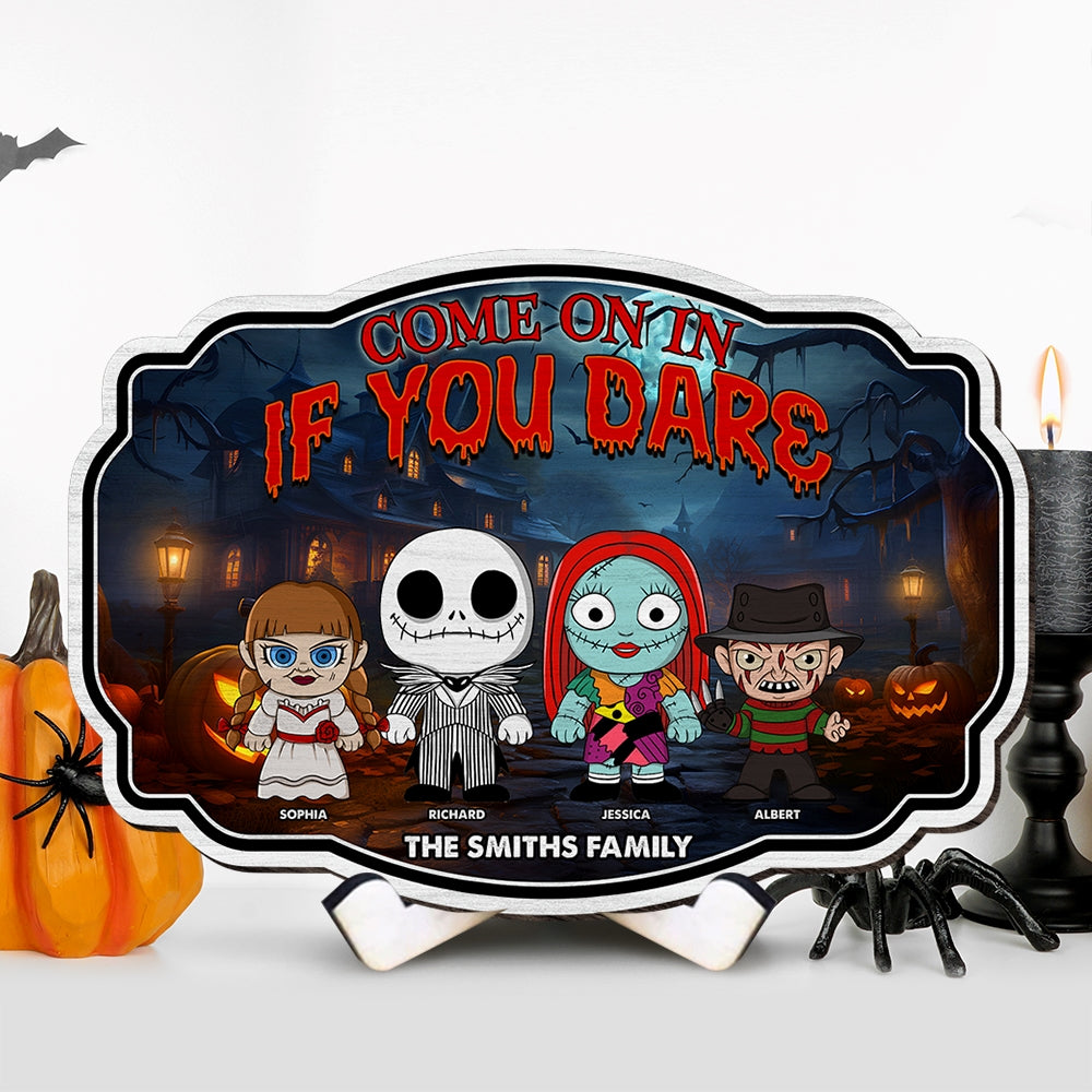 Personalized Family Horror Movie Cartoon Door Sign Wood Sign PopCulturePrints