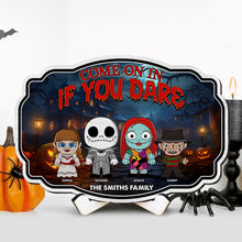 Load image into Gallery viewer, Personalized Family Horror Movie Cartoon Door Sign Wood Sign PopCulturePrints
