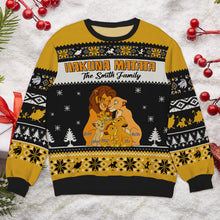 Load image into Gallery viewer, Custom Family Lion-Themed Ugly Christmas Sweater Ugly Christmas Sweater PopCulturePrints
