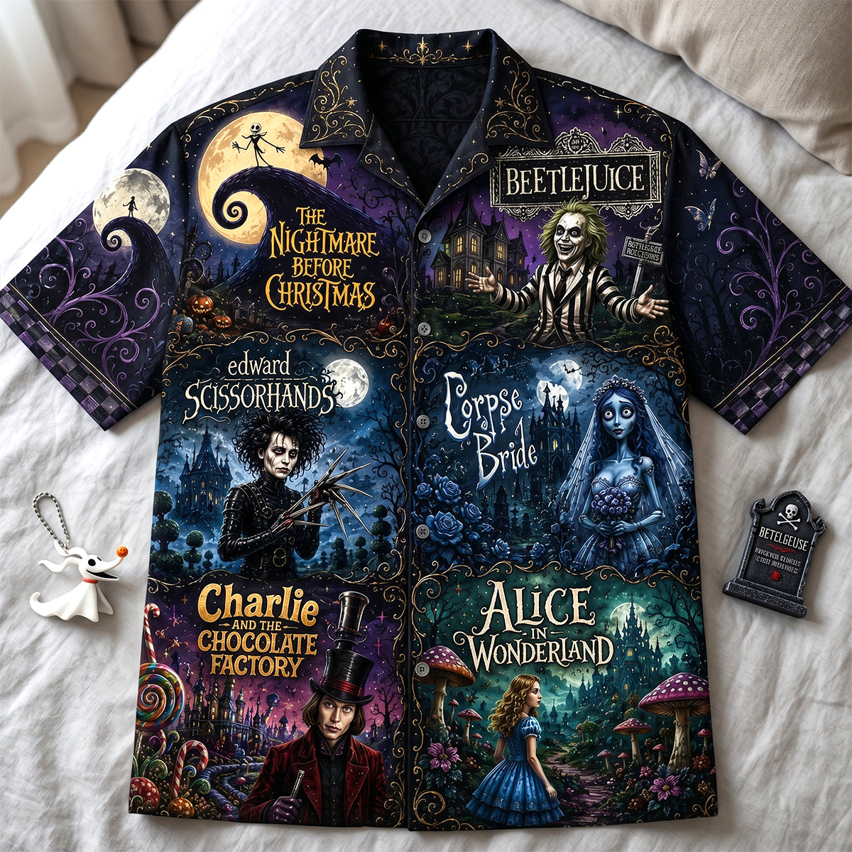 Quote: 'Embrace the Spooktacular Spirit!' - Unique Hawaiian Shirt, Personalized Anniversary Gift for Pop Culture Enthusiasts Hawaiian Shirts PopCulturePrints