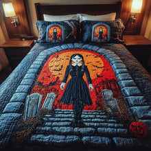 Load image into Gallery viewer, Embrace the Dark: Creepy Gothic Quilt Bedding Set - Personalized Halloween Gift for Horror Movie Fans Bedding Set PopCulturePrints
