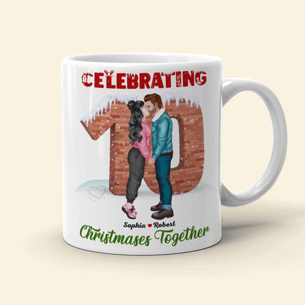 Personalized Christmas Couple Mug - Celebrating Love