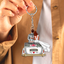 Load image into Gallery viewer, Personalized Wedding Keychain for Couples - I Do Design Keychains PopCulturePrints
