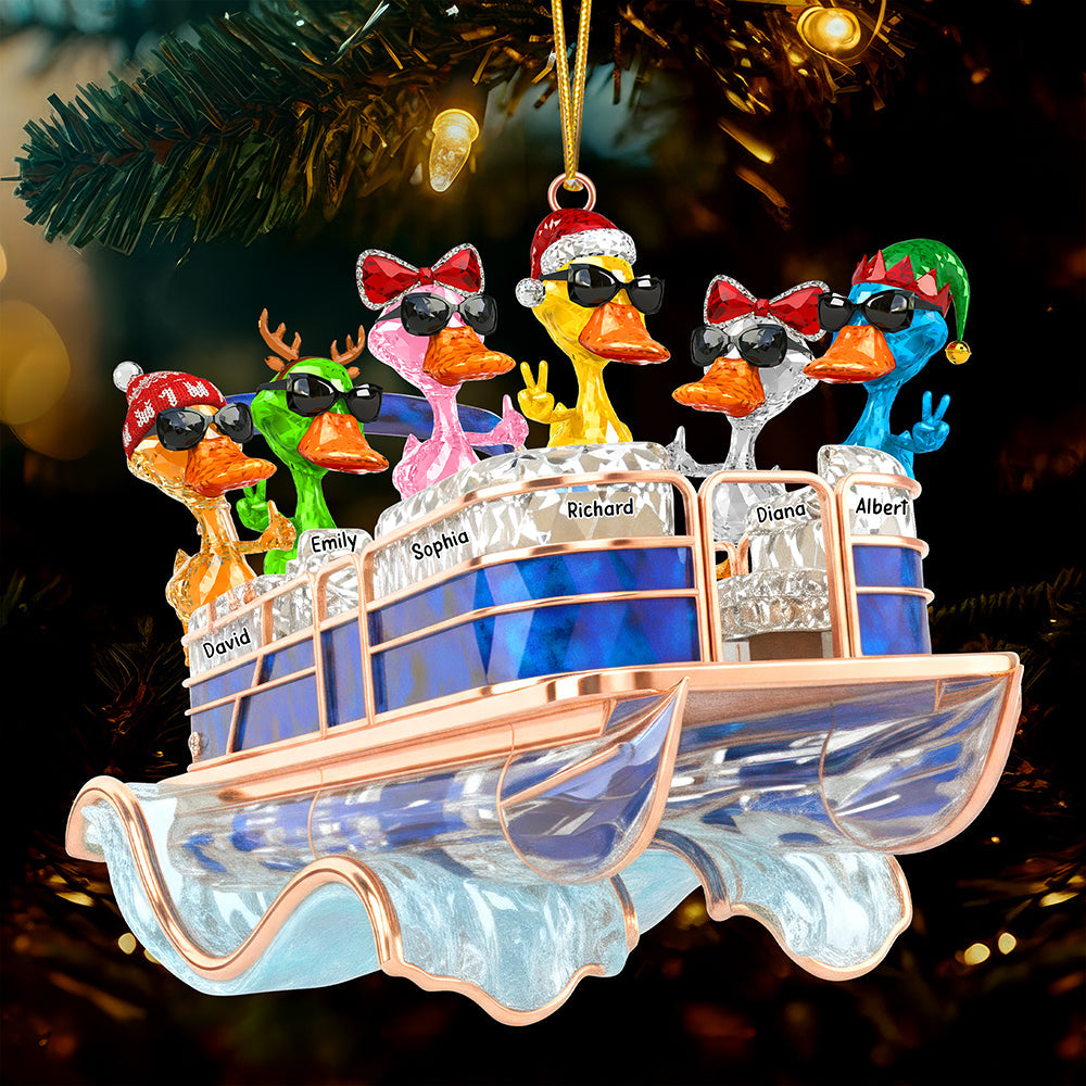“Splash into Fun!” Fun Duck Pontoon Trip Ornament - Personalized Gifts for Pontoon Lovers Ornament PopCulturePrints