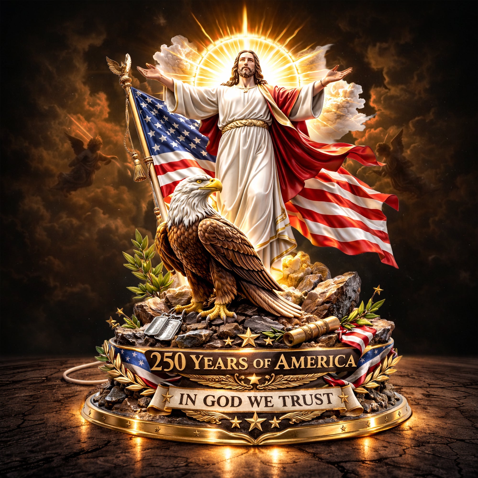 United In Faith: 250 Years of America - Personalized Light Box Gift for Christians Light Box PopCulturePrints