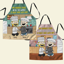 Load image into Gallery viewer, Personalized Valentine&#39;s Day Gifts for Chef Couples | Unique Customized Aprons Aprons PopCulturePrints

