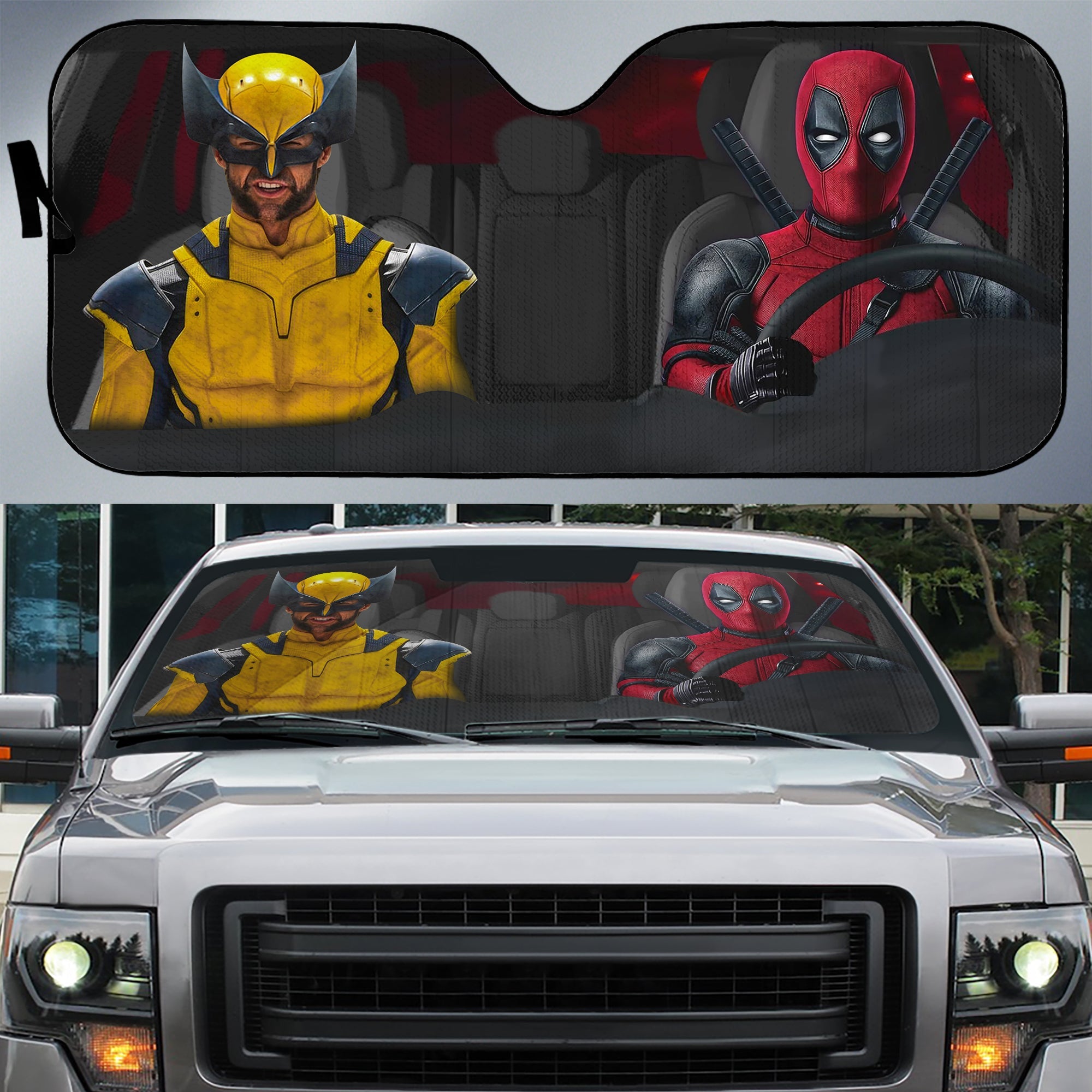 Deadpool and Wolverine Car Sunshade