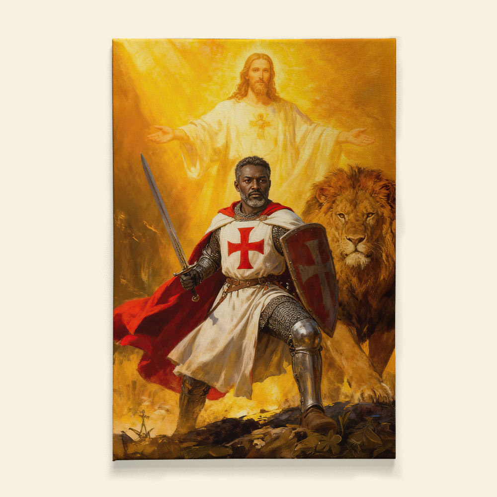 “Courage and Faith” - The Knights Templar Canvas Print - Personalize Your Gift for Christian Believers Poster & Canvas PopCulturePrints