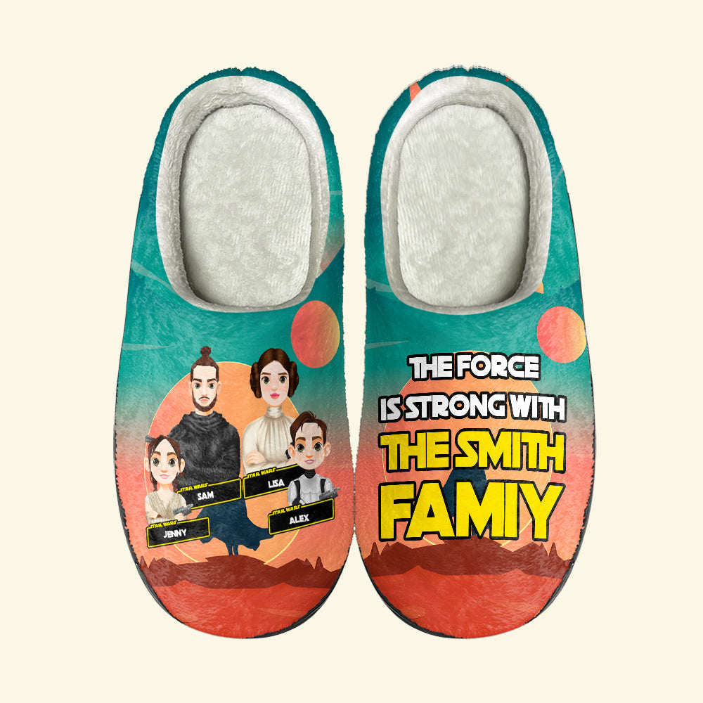 Custom Galaxy Family Slippers - The Force Is Strong Shoes PopCulturePrints