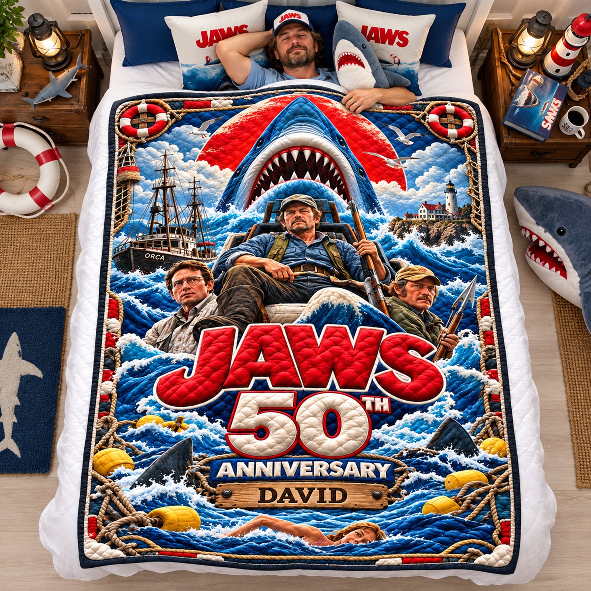 "Dive into Adventure!" - The Leviathan Of The Deep Blanket - Personalized Gift for Ocean Lovers