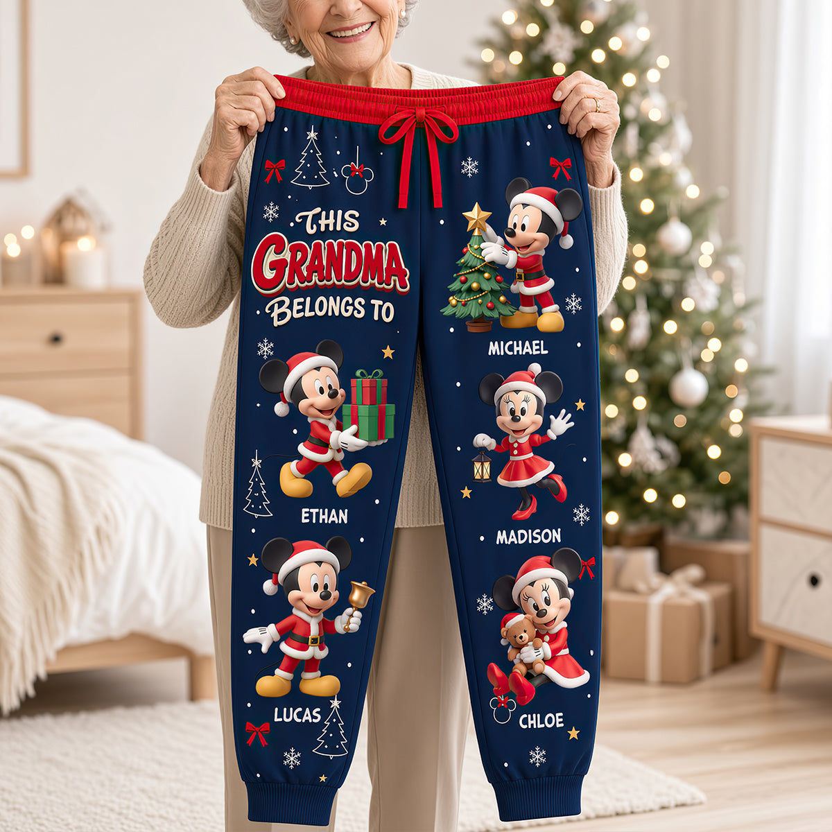 This Grandma Belongs to Her Loved Ones - Personalized Christmas Sweatpants