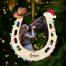 Load image into Gallery viewer, Personalized Horse Lover&#39;s Photo Ornament - Custom Acrylic Gift Ornament PopCulturePrints
