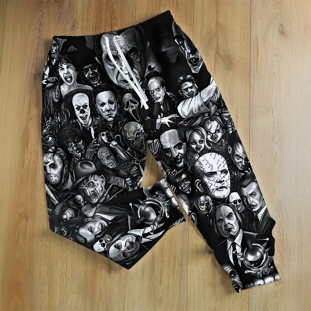 Horror Fans Jogger Sweatpants - Unique Prints for Movie Buffs Shorts and Pants PopCulturePrints